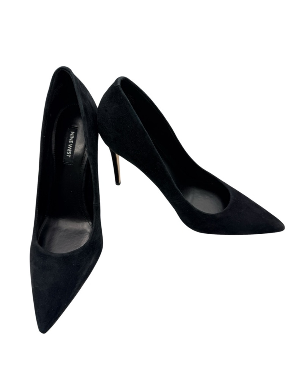 Nine West Tatiana Black Suede Pointed Toe Stiletto Pumps Heels 
 | 10